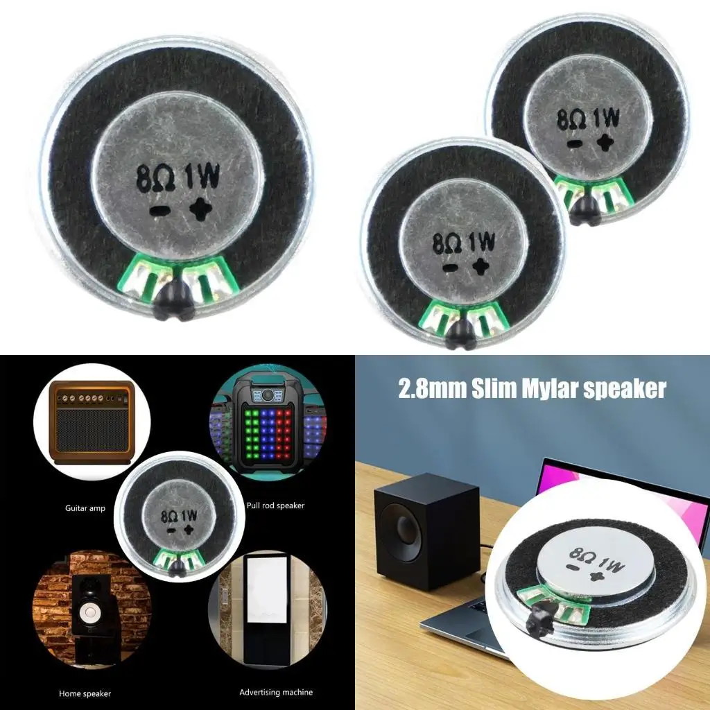 

652F Powerful 28mm Full Frequency Speakers Strong Magnets 8Ohm 1W Speakers Pair for Auditory Loudspeaker 2PCS