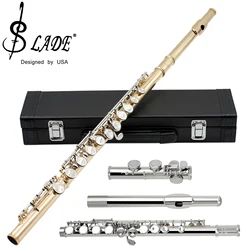 SLADE 16 Closed Holes Flute C Key Flute Concert Performance Flute Professional Woodwind Instruments Transverse Flute With E key