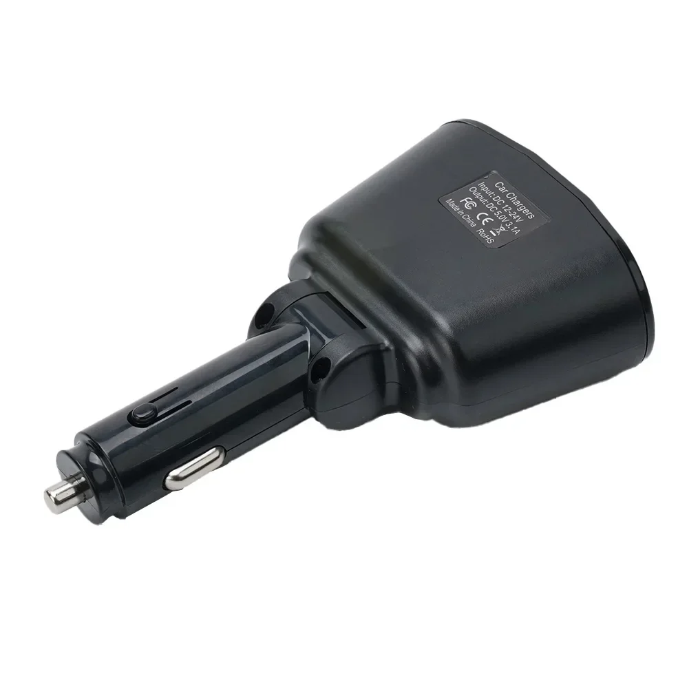 Outlet Car Charger Voltmeter Car Auto Socket Splitter Dual Port 12-24V 3.1A Power Adapter Digital 2 way Useful