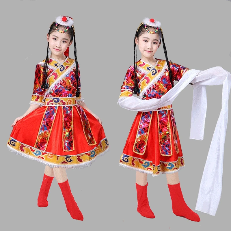 Russian national performance clothes for children modern folk dance clothes for girls and boys Chinese dance dress children\'s