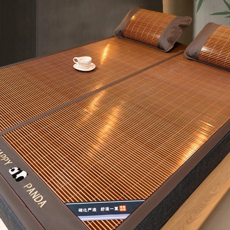 Summer Home Use Cooling Mat Double Sided Winter Summer Dual Use Durable Anti Deformation Foldable Ice Silk Bamboo Straw Mat
