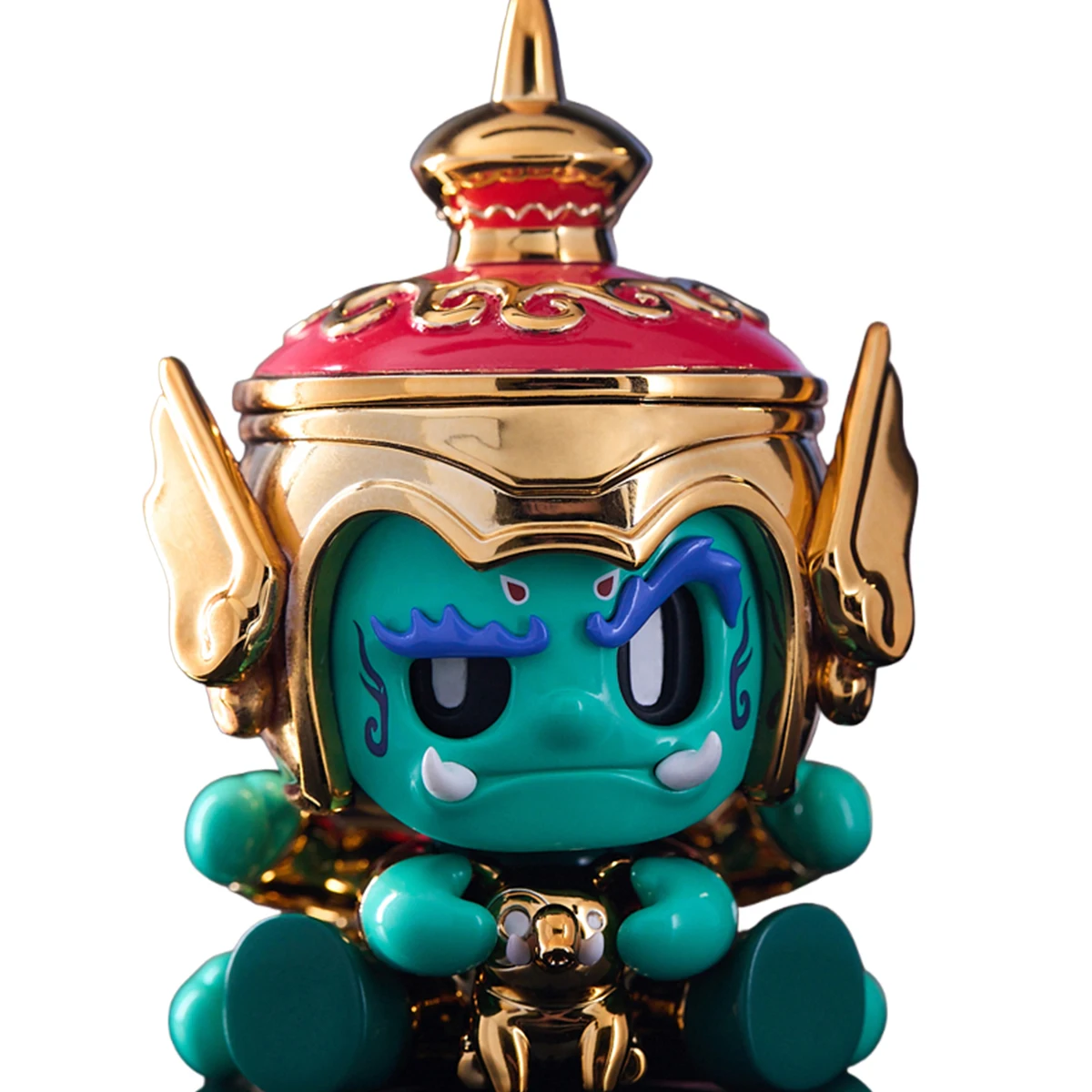 

HIPLAY MR.BONE Ten-faced Demon King Golden Armor Red Feathers Art Figurine