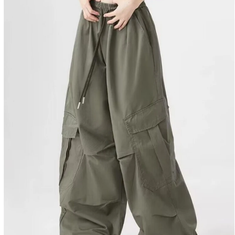 Frauen Workwear Hosen Baggy Pants Baggy Hose Frau Colt ing dünne hoch taillierte Taschen Kordel zug y2k Streetwear Chic Design