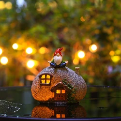 New Garden House Statues, Funny Gnome The Santa Claus Resin Solar Powered Outdoor Decor Patio Yard Lawn Ornament Decoration