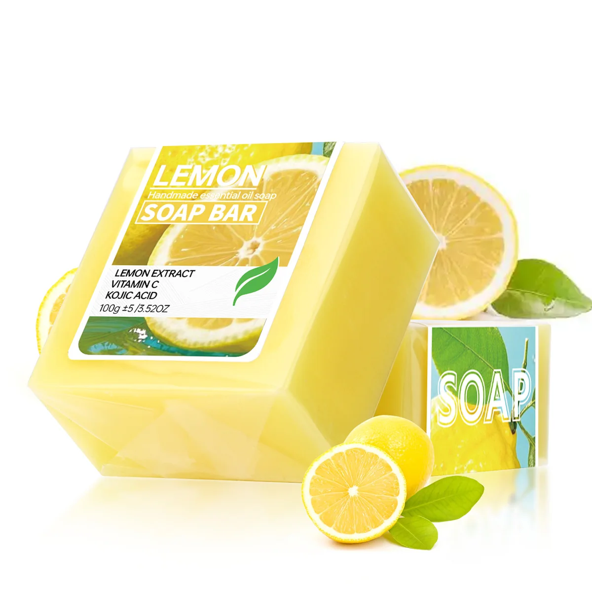 Sapone all'olio essenziale di limone, sapone schiarente e detergente per la pelle alla vitamina C, aggiunto con quercetina per migliorare la luminosità della pelle, profondamente