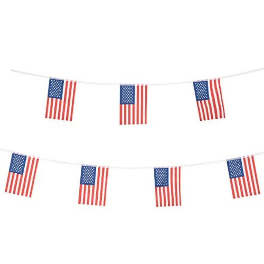 American US Flag, 100Feet/76Pcs World Country Pennant Banner Flags String, Indoor Outdoor flags Decorations Supplies For 4th Of