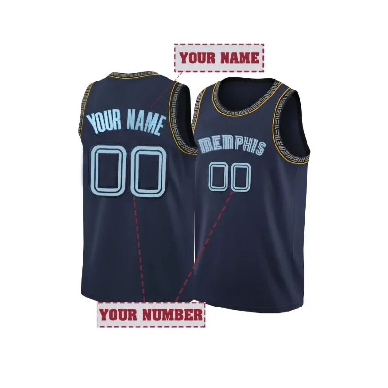 Customized Memphis Basketball Jersey for Men Women Name&Number Stitched Personalized Breathable Vest Make Your Own DIY Tank Tops