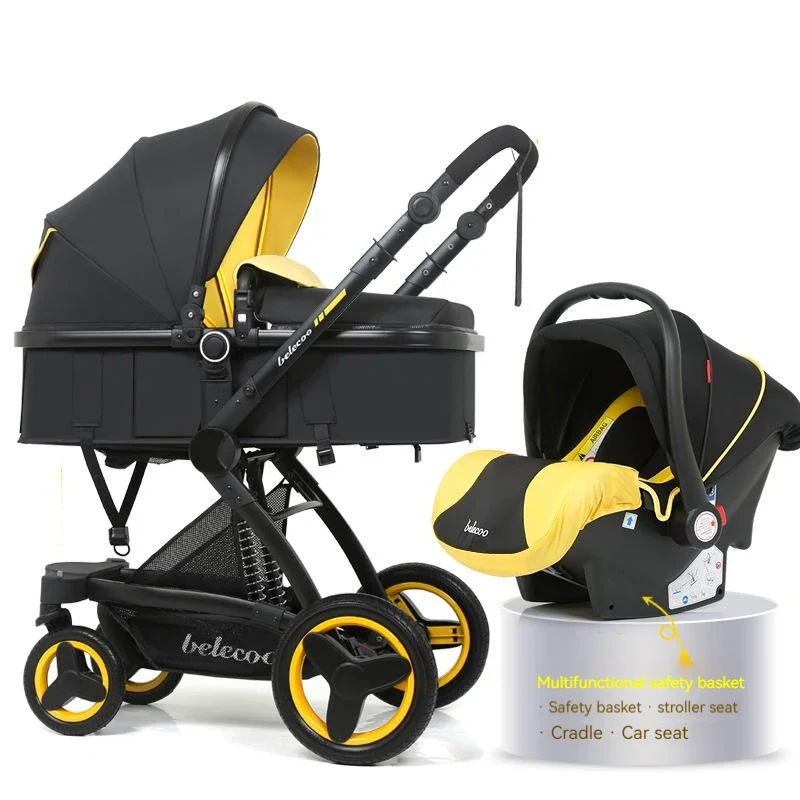 Baby Stroller 3 in 1 Car Seat For Newborn Prams Buggy Safety Cart Carriage  Foldable