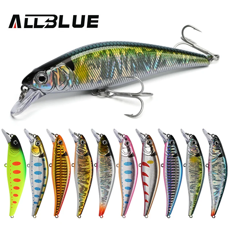 ALLBLUE EDGE 90S Heavy Sinking Minnow Flat Wobbler Fishing Lure 90mm/15.5g Artificial Hard Bait Crankbait Trout Bass Tackle Gear