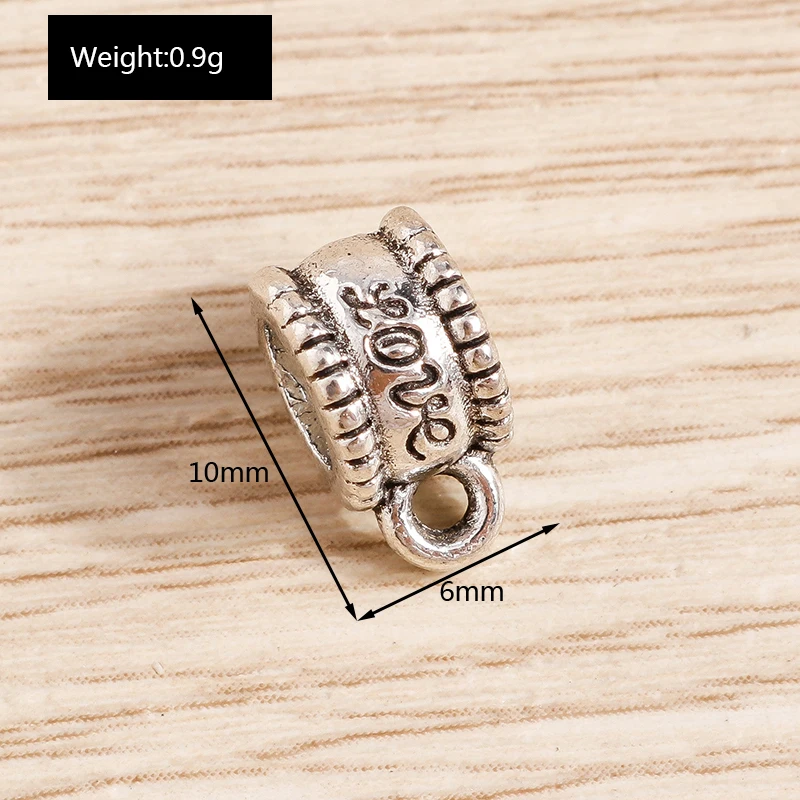 Tusember 30 Stück tibetische Silberfarbe Metall Liebe lose Kautionen Anhänger Spacer Perlen Anschlüsse für Armband Halskette Schmuckherstellung – Detail 1