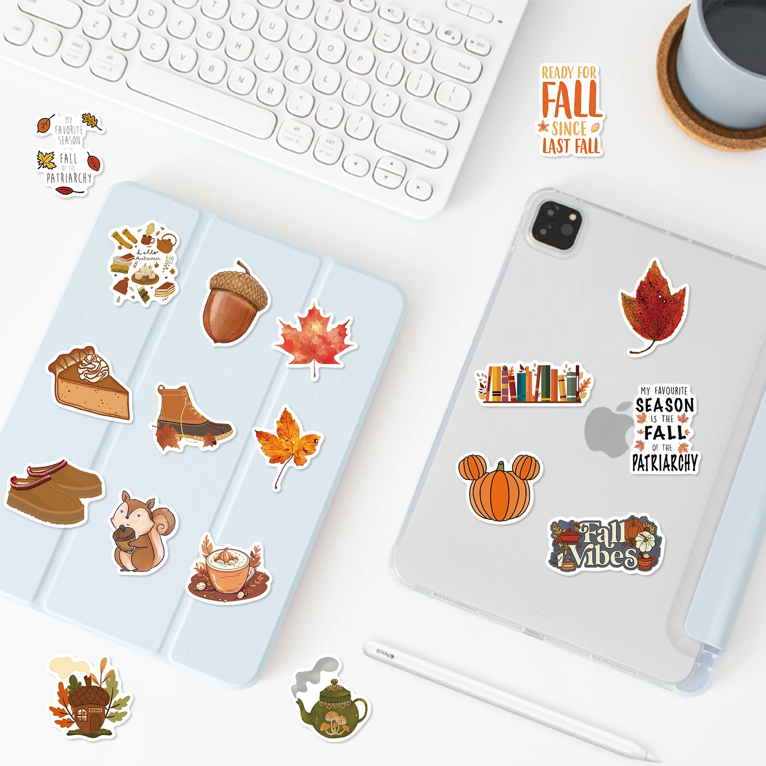 50/100 قطعة الخريف الإبداعية التوضيح ملصقات حقيبة سفر الهاتف المحمول الأمتعة ملصقات كلاسيكية ديكور المنزل Diy بها بنفسك