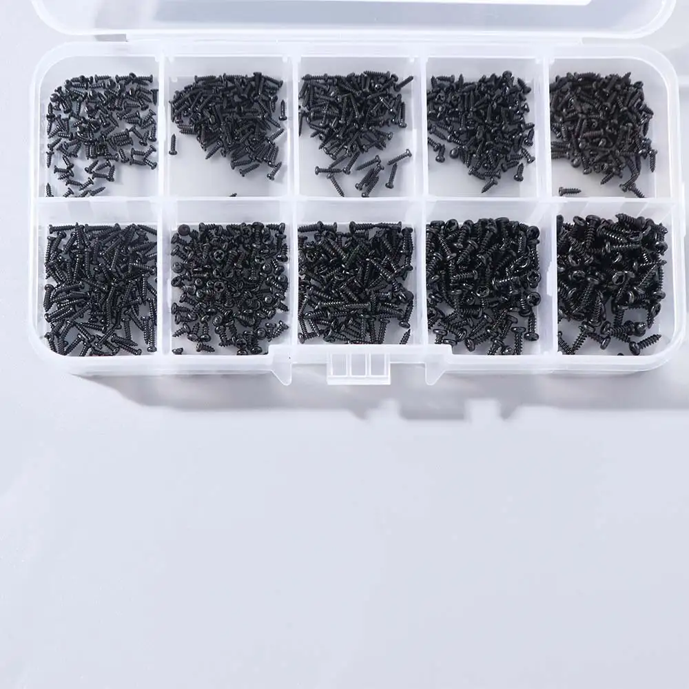 

Mini M1 M1.2 M1.4 M1.7 Self Tapping Screws Black Micro Cross Phillips Laptop Screws with Box Carbon Steel Wood Screw Woodworking