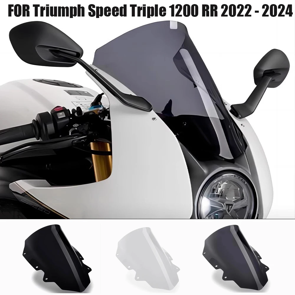 

Motorcycle Accessorie Windshield Windscreen Visor Wind Screen Deflector FOR Triumph Speed Triple 1200 RR 2022 - 2024