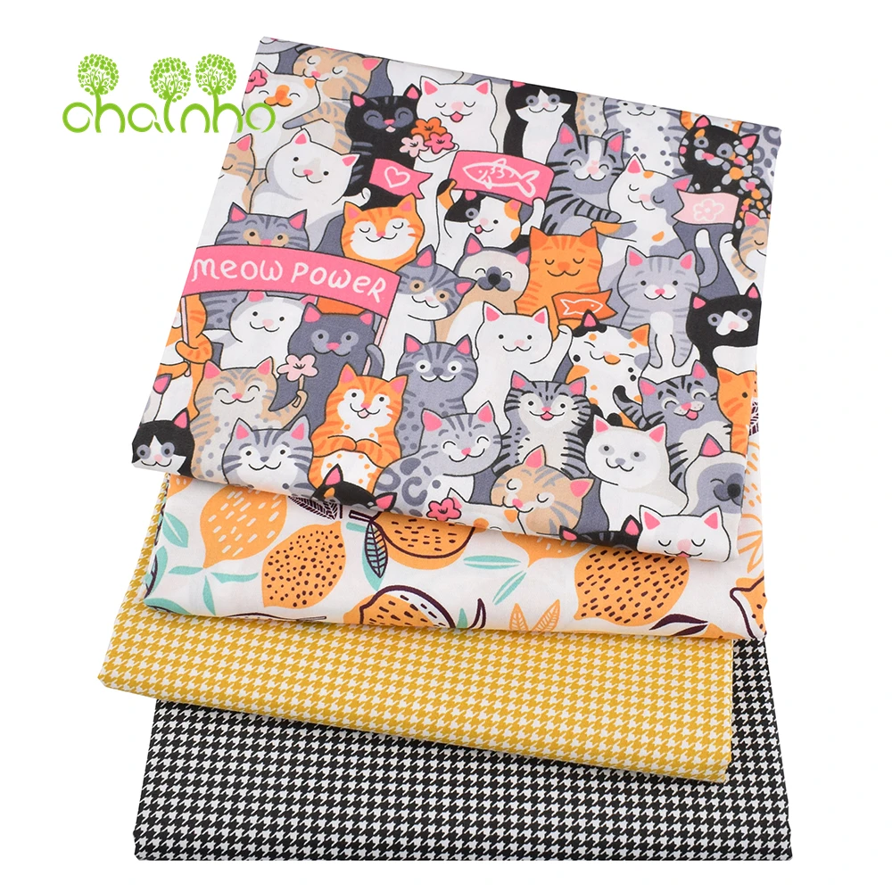 Printed Twill Weave Cotton Fabric,Patchwork Cloth,DIY Quilting Sewing Material,Home Handmade Textile,Cartoon Series,J25C6