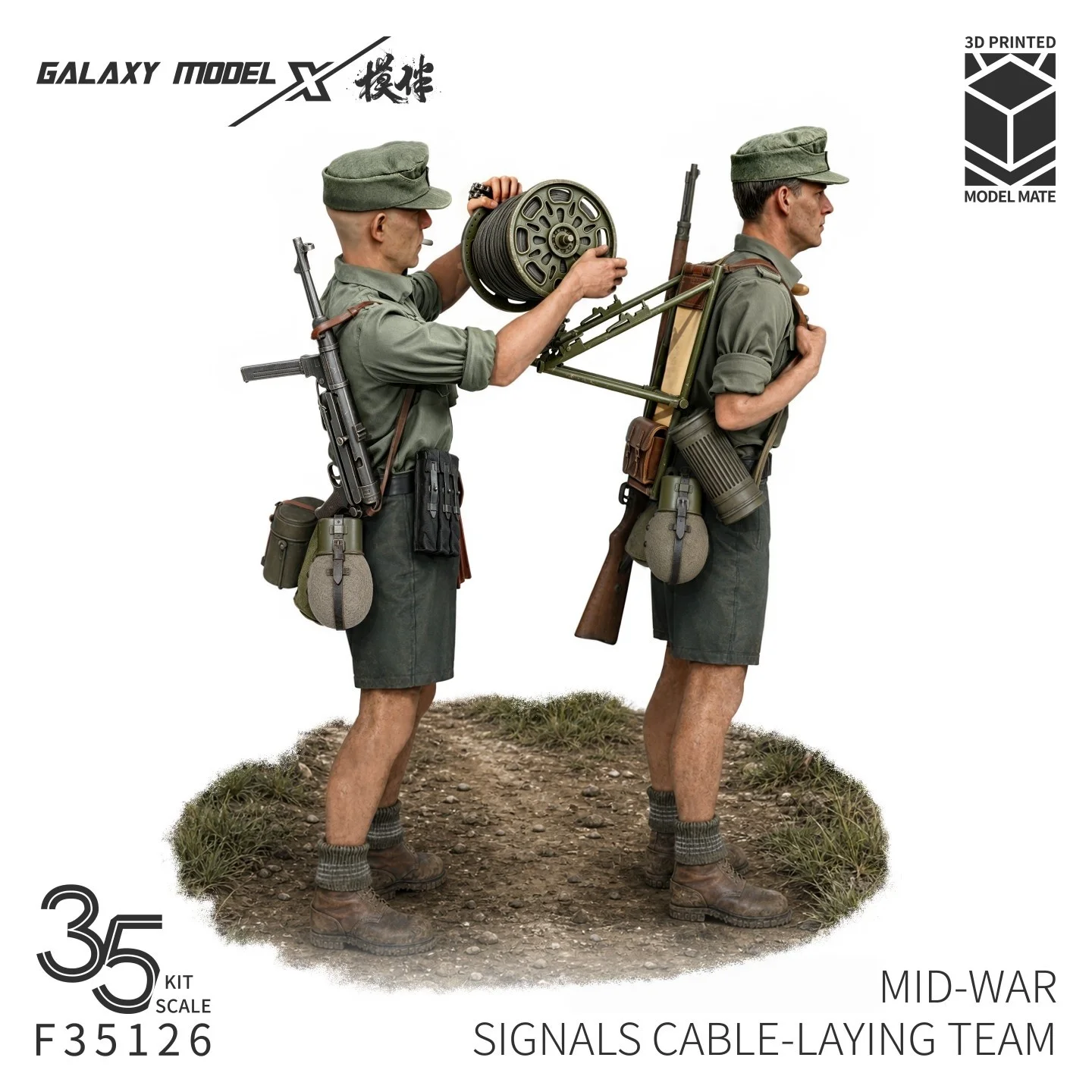 GALAXY F35126 1/35 Mid‑War Signals Cable‑Laying Team (2 Figures)