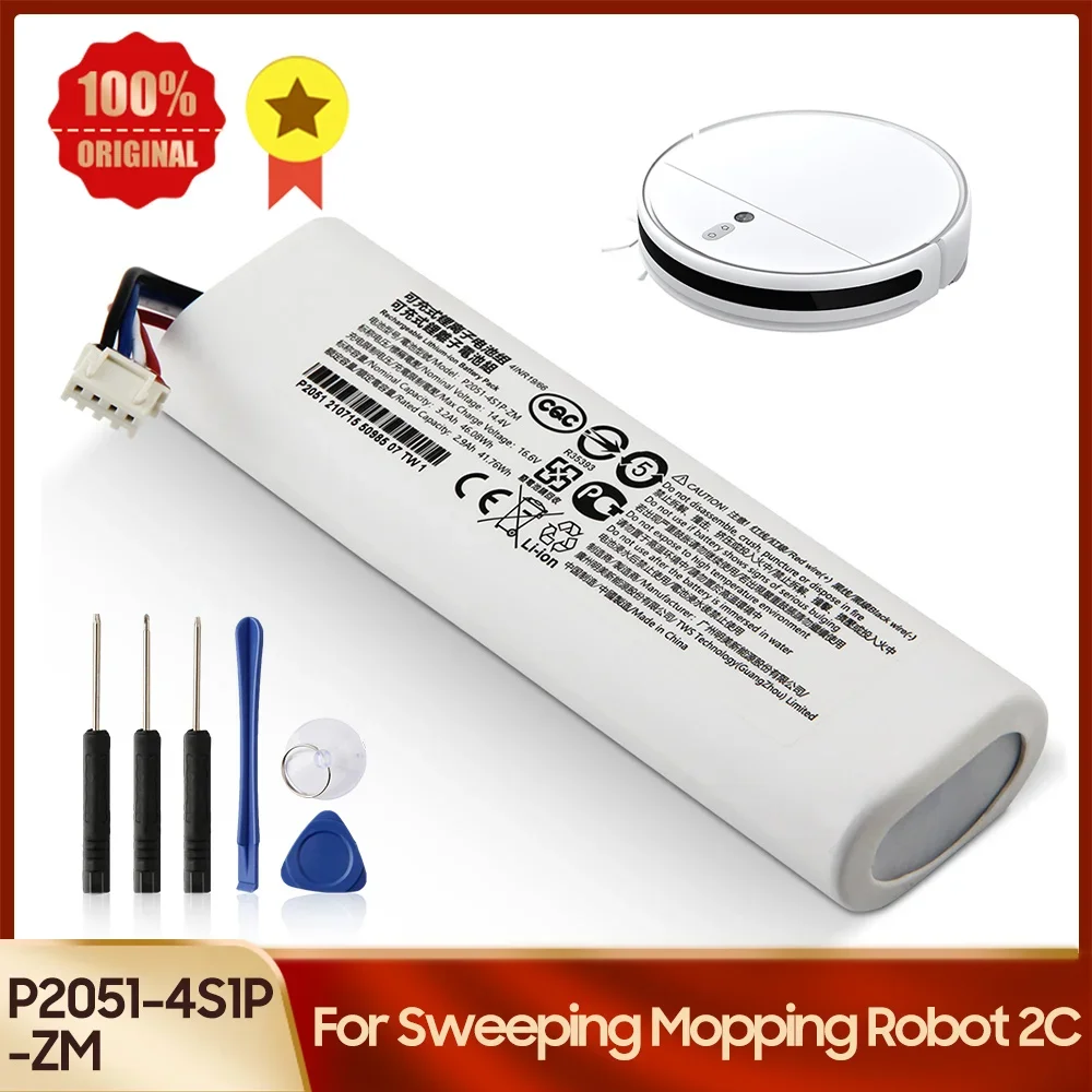 

New Replacement Battery P2051-4S1P-ZM For Xiaomi Mijia Mi Sweeping Mopping Robot Vacuum Cleaner 2C battery 3600mAh