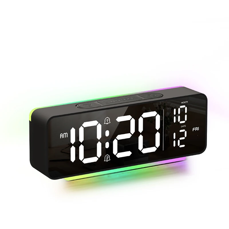 

Customizable Digital Alarm Clock with Night Light Electronic Displaying Date Time for Bedroom Office Living Room