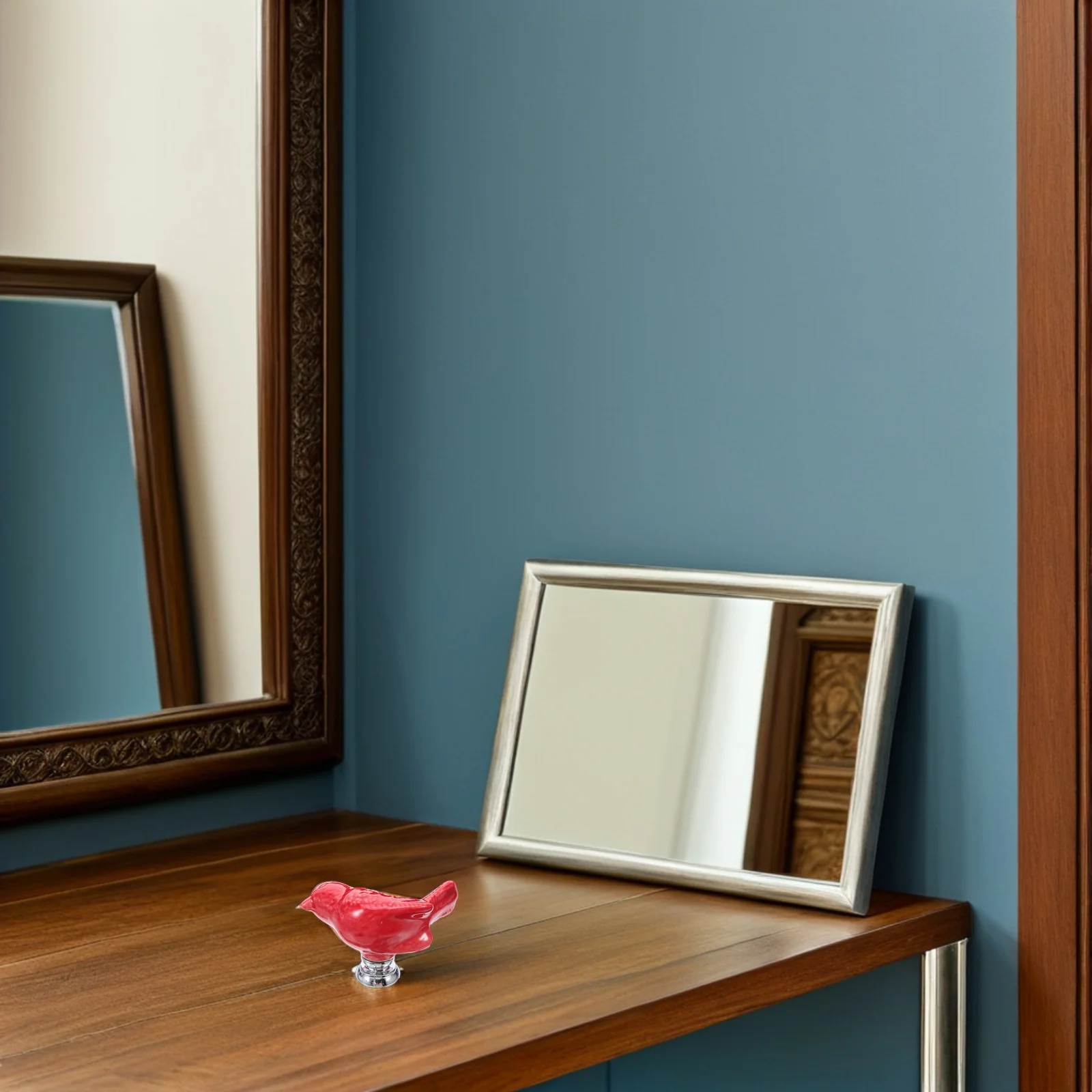 2 قطعة مقابض أدراج السيراميك شكل الطيور الأحمر خزانة مضمد مقابض سحب مقابض أثاث المطبخ خزانة خزانة خزانة #6