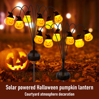 Garden Solar Pumpkin Lantern 6-head Halloween Christmas Lights Automatic Sensor LED Lights for Outdoor Lawn Gardening Decoration