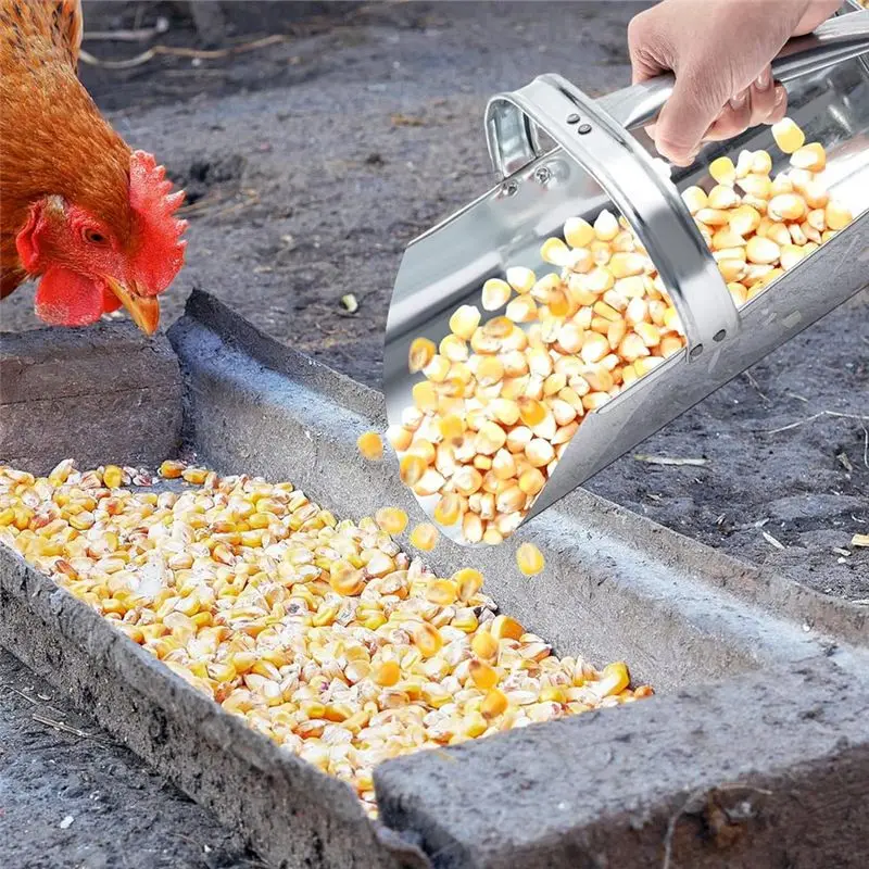 WHOLESALE LOT 2Pcs Metal Feed Grain Scoop For Livestock 2 Sizes Heavy Duty Stackable Horse Feed Scoop With Handle For Gardening