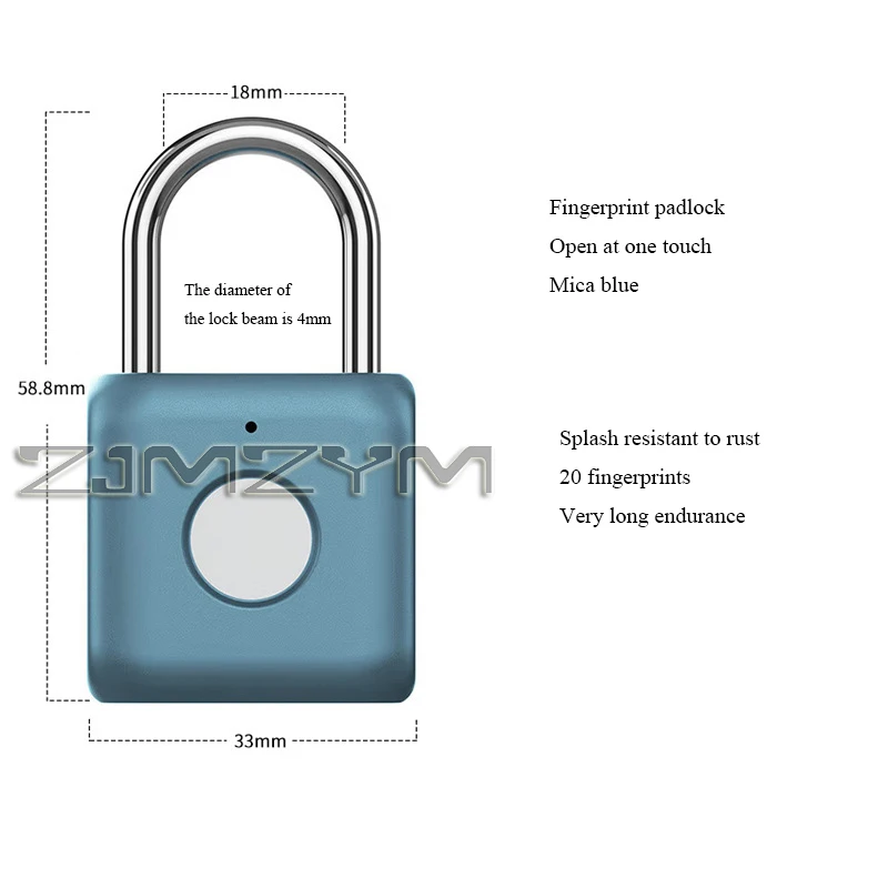 Portable Smart Fingerprint Lock USB Electronic Safety Locks Keyless Luggage Bag Padlock Fingerprint Unlock Fingerprint