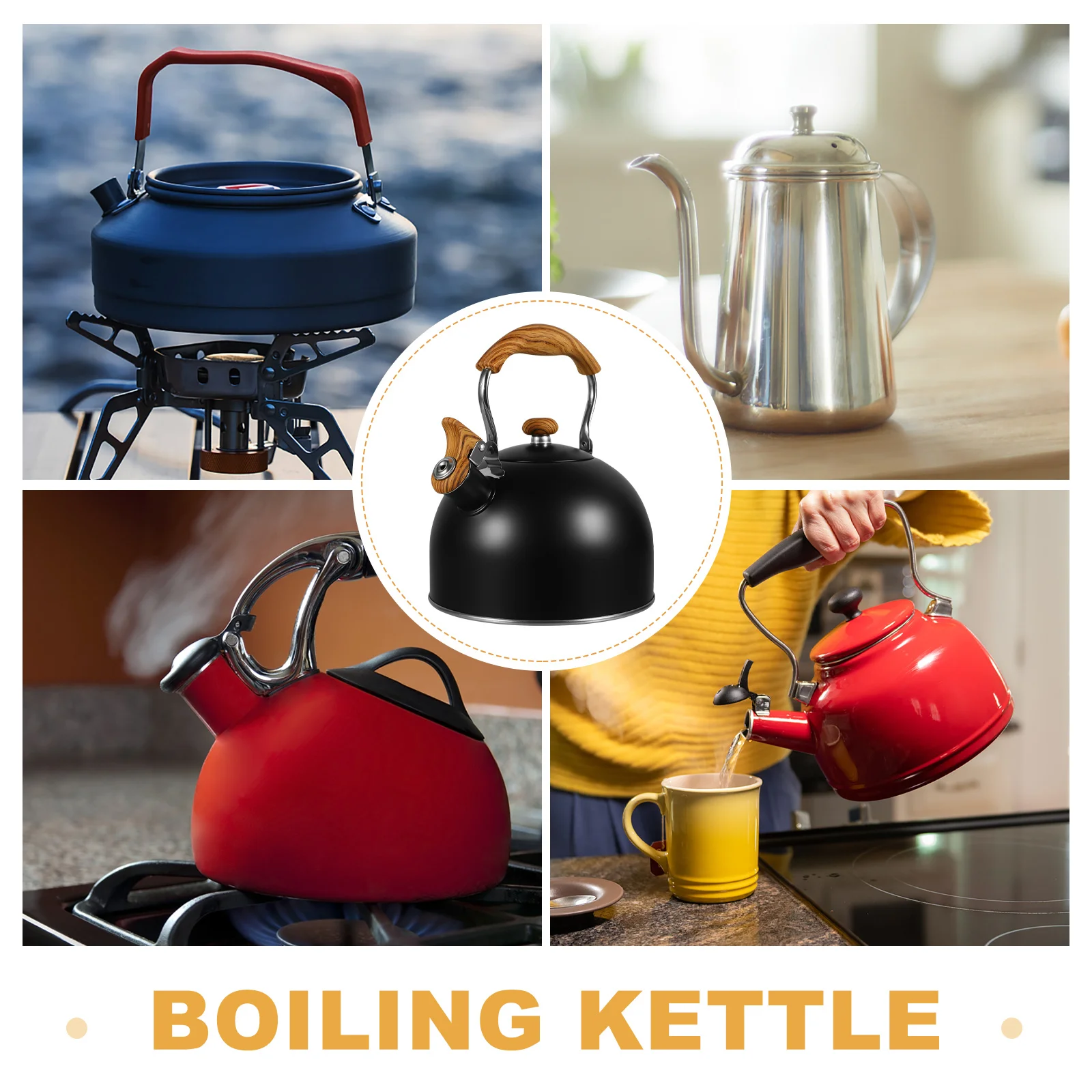 

1Pcs 2.5L Stainless Steel Whistle Tea Kettle Food-Grade Automatic Whistling Water Boiling Kettle for Home Office Kitchen Coffee