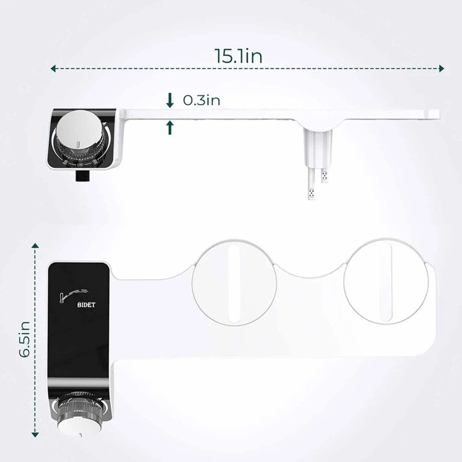 Toilet Seat Bidet Attachment Self Cleaning with Retractable Nozzle Adjustable Water Pressure Durable PP Material Easy Install