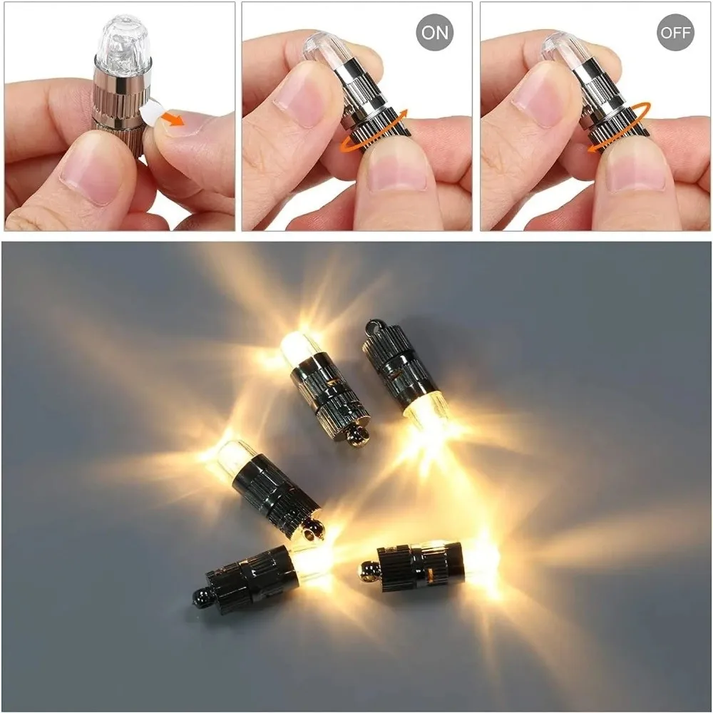 

10Pcs Mini LED Bulb Waterproof Balloons Light Up Lantern Innner Warm White Lamp Battery Operated Wedding Party Christmas Decor