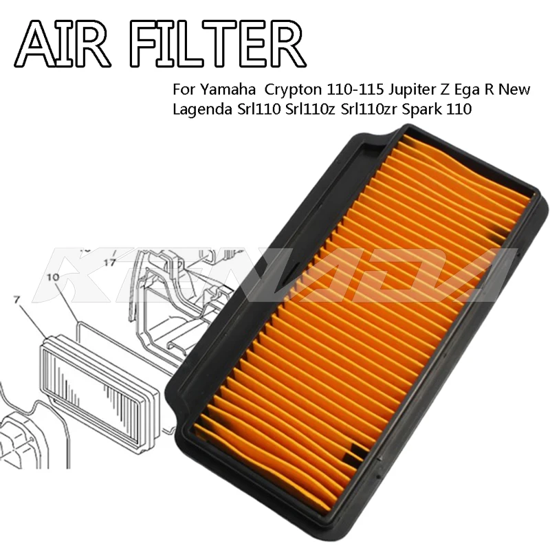 Air Filter For Yamaha Crypton 110-115 Jupiter Z Ega R New Lagenda Srl110 Srl110z Srl110zr Spark 110 Spark-R