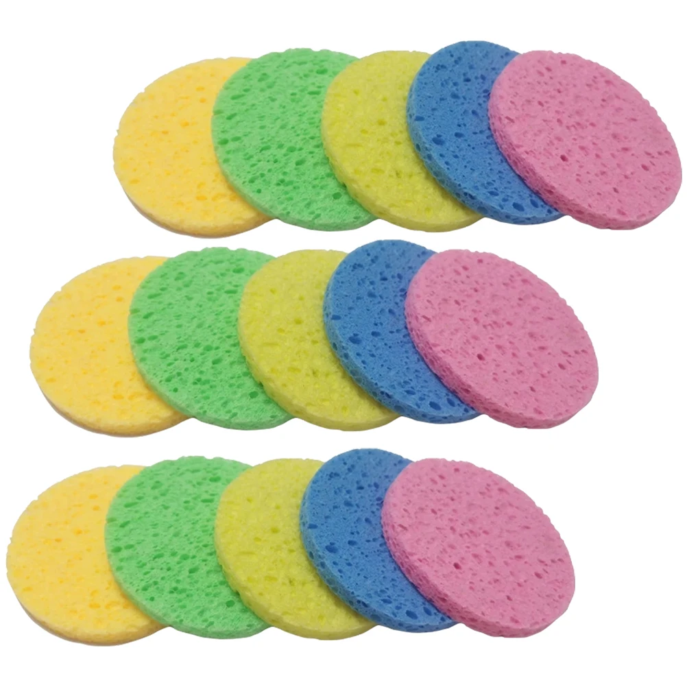 

30 Pcs Wood Pulp Cotton Facial Cleansing Sponges for Makeup Removal Deep Pores Exfoliate Non Irritating Absorption