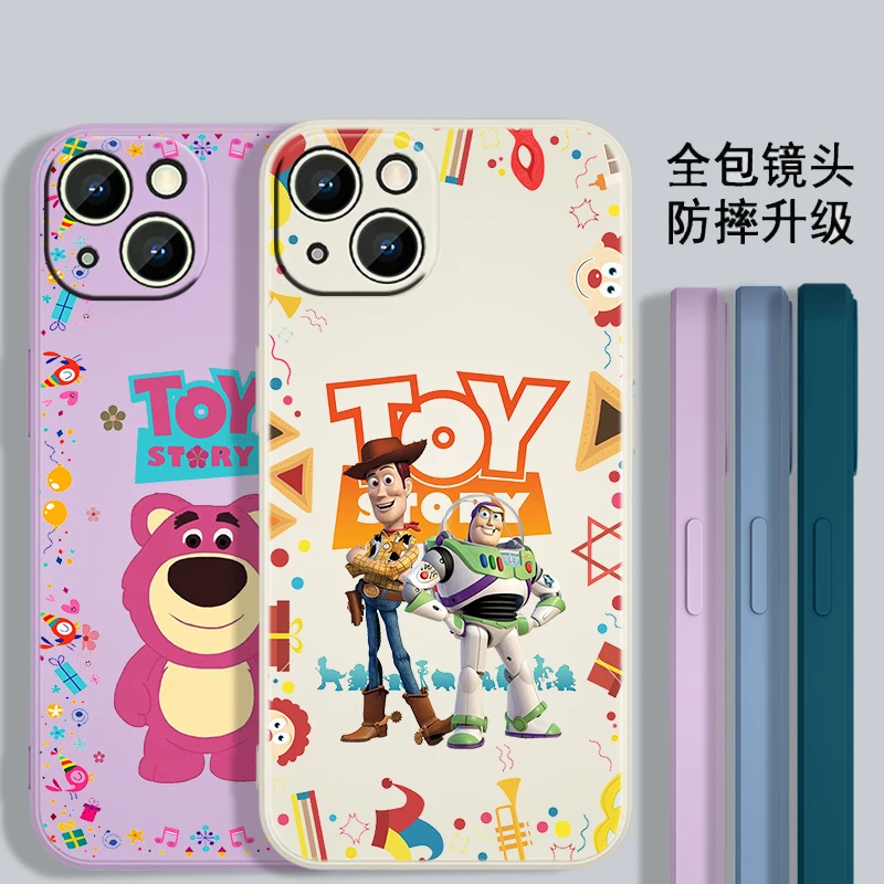 

Disney Toy Story Cute For Apple iPhone 15 14 13 12 Mini 11 Pro XS MAX XR X 8 7 6S SE Plus Liquid Rope Phone Case Funda Capa