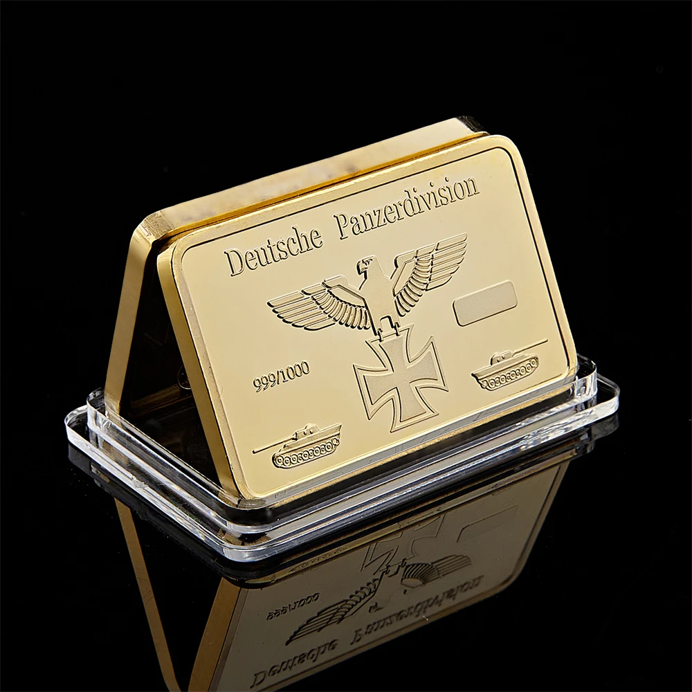 

1965 German Leopard Tank Deutsche Panzerdivision Replica Gold Bars 999/1000 Challenge Coins/Bar Collection
