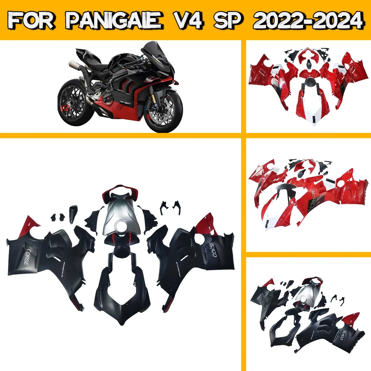 

2022 2023 2024 Panigaie V4S Aftermarket New Style Accessories Fairing Set for 22 23 24 Ducati Panigaie V4S Hot Custom Fairings