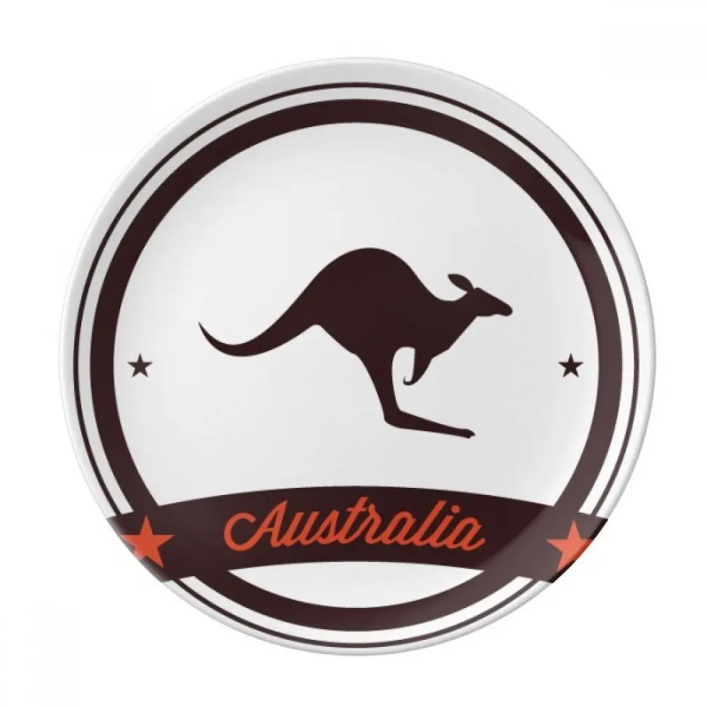 Australian Kangaroo Bone China Decor Plate Personality Ceramic Dinner Plate Crafts with Display Stand  for Bedroom Living Room