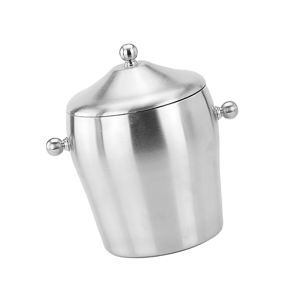 

Stainless Steel Ice Bucket Coolers Beer Container with Lid Double Handle Suitable for Home Bar KTV Party Outdoor Dining
