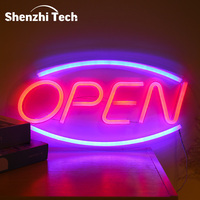 Open Neon Sign Business Sign LED Night Light Hanging Window Shop Cafe Bar Home Decor Personalized Night Lamp for Camping Decor