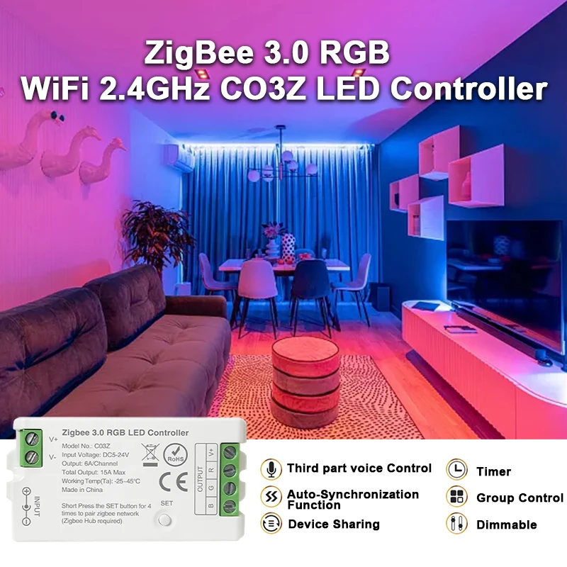 Zigbee 3.0 WiFi LED Controller Einfarbig RGB CCT RGBW LED Streifen Tuya Gateway Hue Bridge Smart Things Sprachsteuerung DC5V-24V