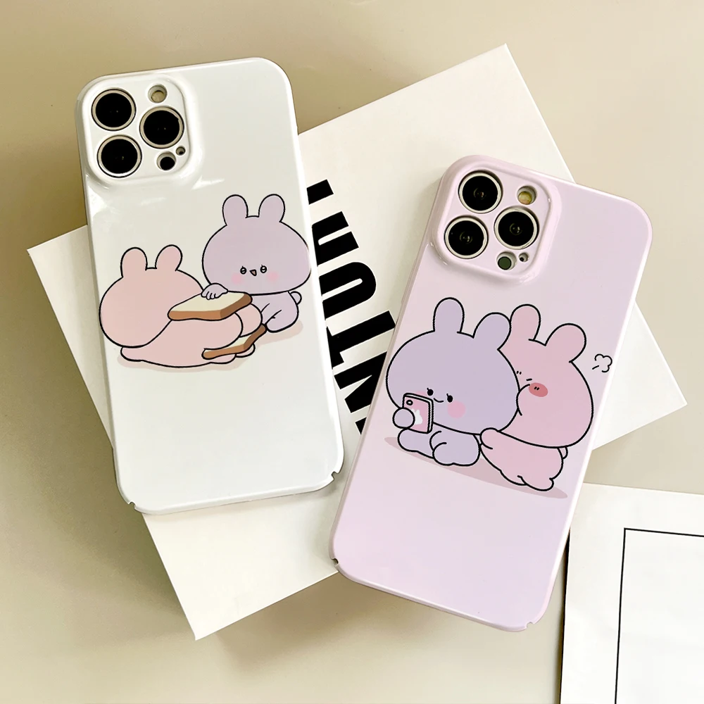 Cute A-Asamimichan Bunny Phone Case For IPhone 16 15 14 13 12 11 Plus Pro Max Mini All-inclusive Tough Personalized Cover