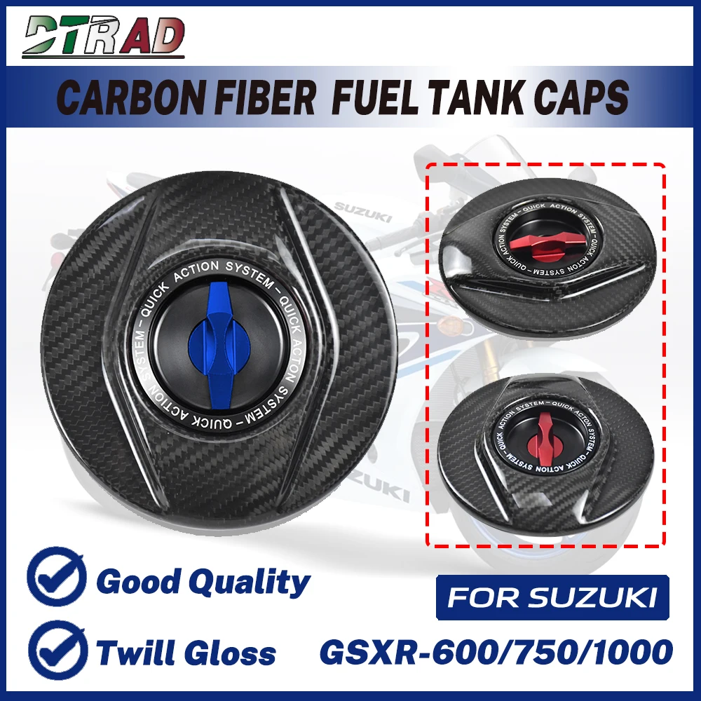 

GSXR1000 2003-2023 For SUZUKI GSXR 600 750 GSXS 1000 250R DL650 V-Strom SV 650S Carbon Fiber Keyless Fuel Tank Cap Gas Oil Cover