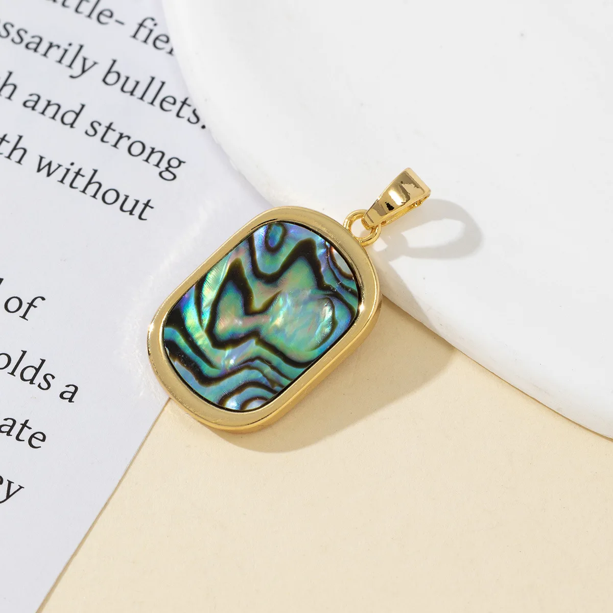 Gold-plated square abalone shell, white shell, black shell High-end collarbone chain DIY Accessories