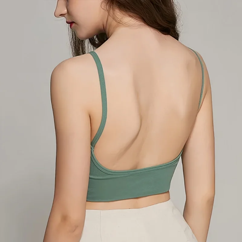 Tops cortos sexis para mujer, Top de tubo, sujetador, ropa de calle femenina, camisola sin mangas, lencería deportiva sin costuras, Top corto, Top