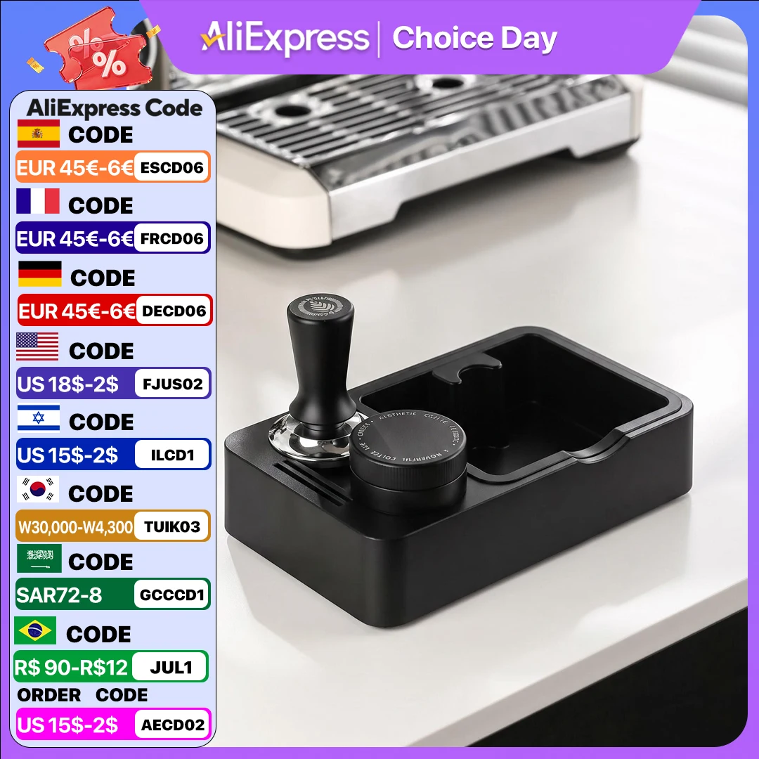 ABS Coffee Knock Box Espresso Portafilter Rack Distributor Holder Tamper Mat Stand Filter Screen Storage Coffee Accessories