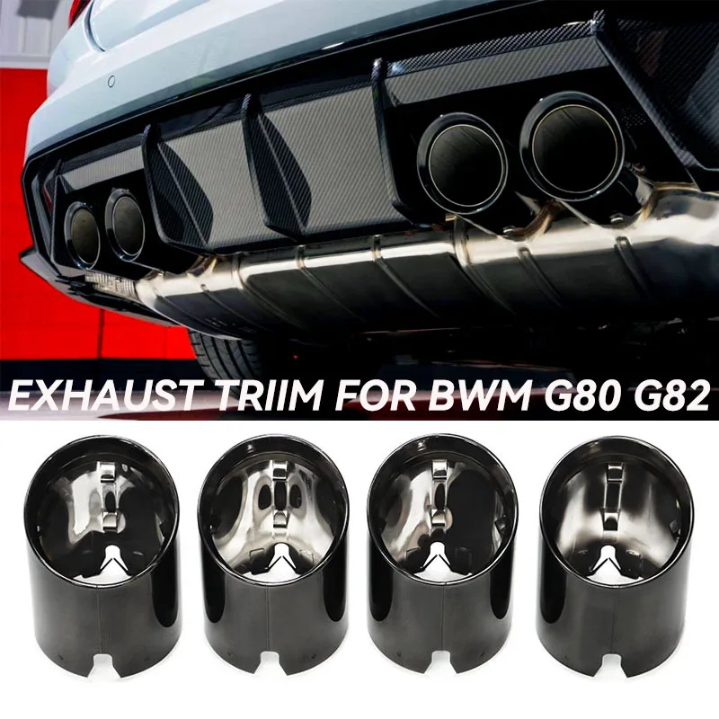 Exhaust Trim For BMW M2 M3 M4 G80 G82 G83 G87 Exhaust Cover Tailpipe Direct Plug Cover Stainless Steel Muffler Nozzle