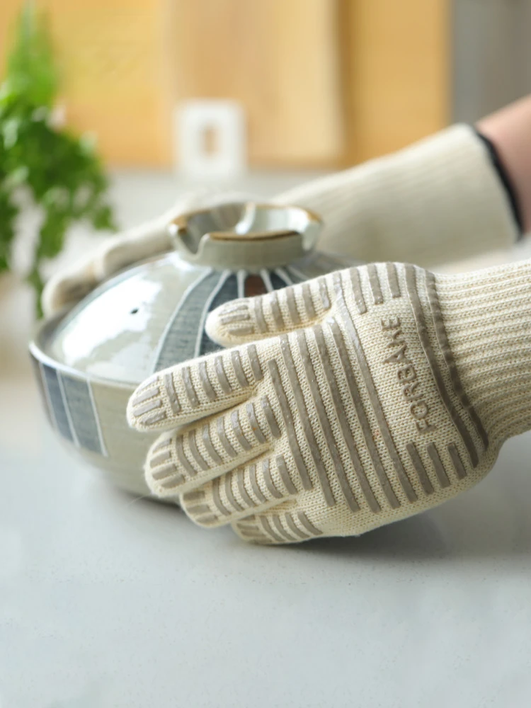 

Kitchen Oven Gloves Heat Resistan Anti Scald Gloves Nordic Work Microwave Kitchen Small Gloves Pannenlappen Bakeware