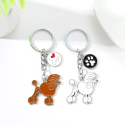 1PCS Alloy Car keyring Poodle Dog Keychain Cute animal Cartoon pet Keychain dog Gift For lovers Jewelry