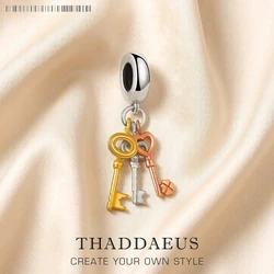 Fashion Hot Keys Pendant Dangle Charm For Women Brand New 925 Sterling Silver Romantic Jewelry Gift