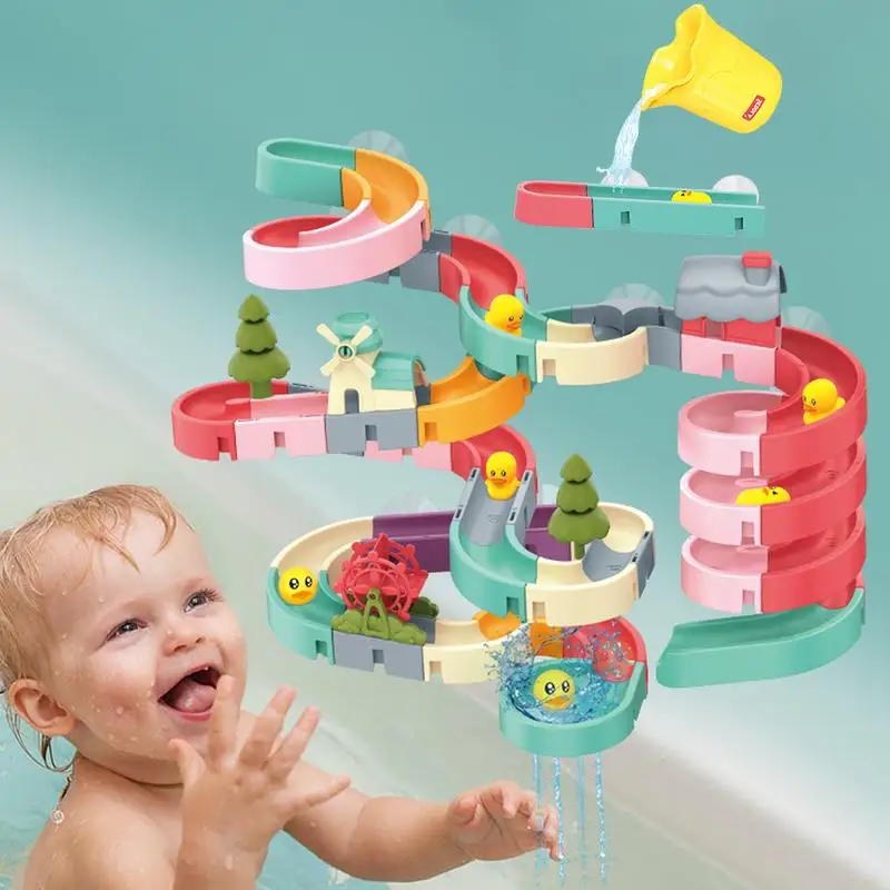 

Baby Bath Toys DIY Assembling Track Bathroom Bathtub Kids Play Water Toy Set Duck Slide Toy For Children Toddler accessories