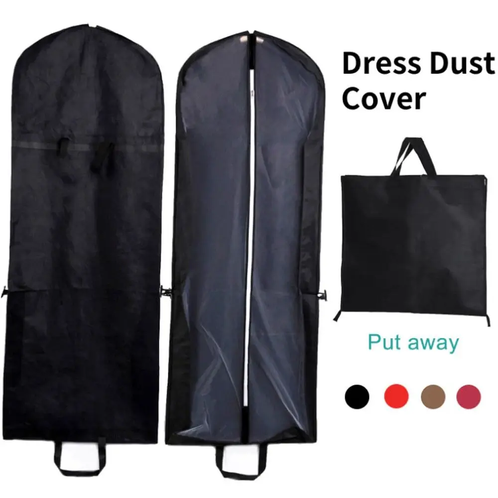 150cm Dress Dust Cover Waterproof Foldable Dress Robe Storage Protective Bag Dustproof Dress Clothes Garment Suit Cover
