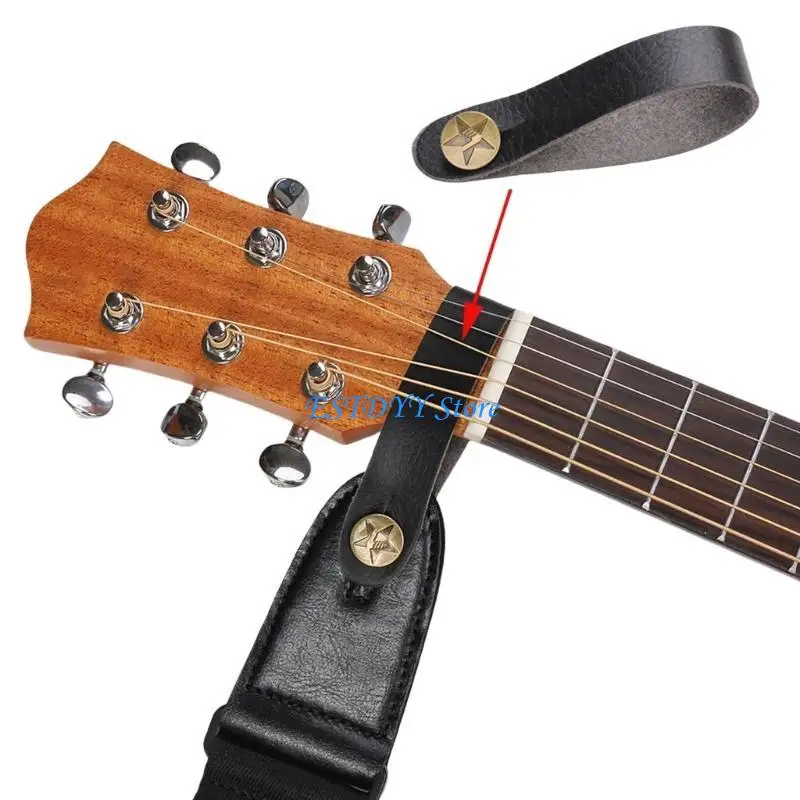 

G6DE Adjustable Guitar Strap Belt Leather Guitar Strap Holder Button Replacement Headstock Adaptor Guitar Accessories