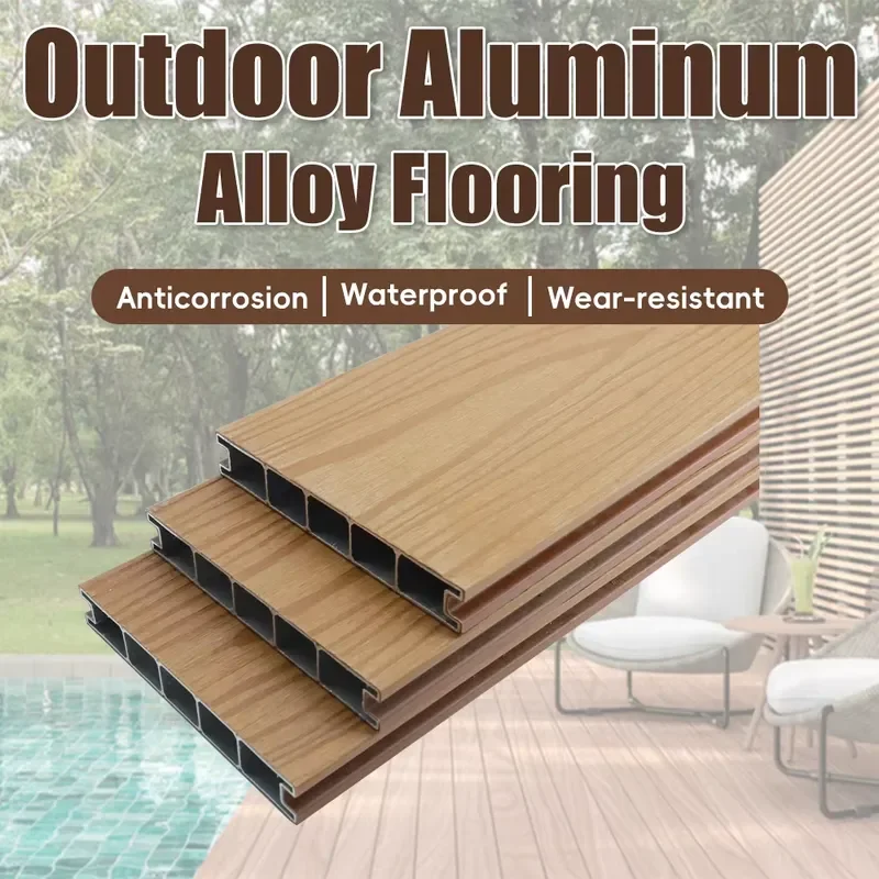Modern Anti-Slip Aluminum Floor Profiles OEM ODM Interlocking Waterproof Moisture Proof Plank Flooring for Outdoor Use